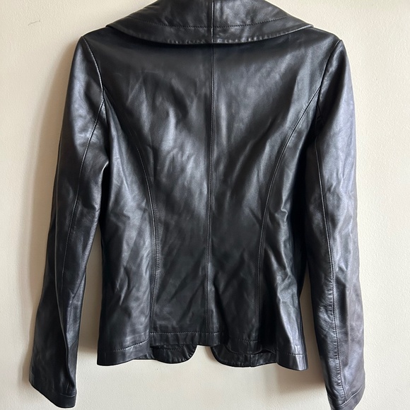 Diane von Furstenberg Black Leather Jacket – Size 6 – 100% Real Leather - Picture 4 of 9